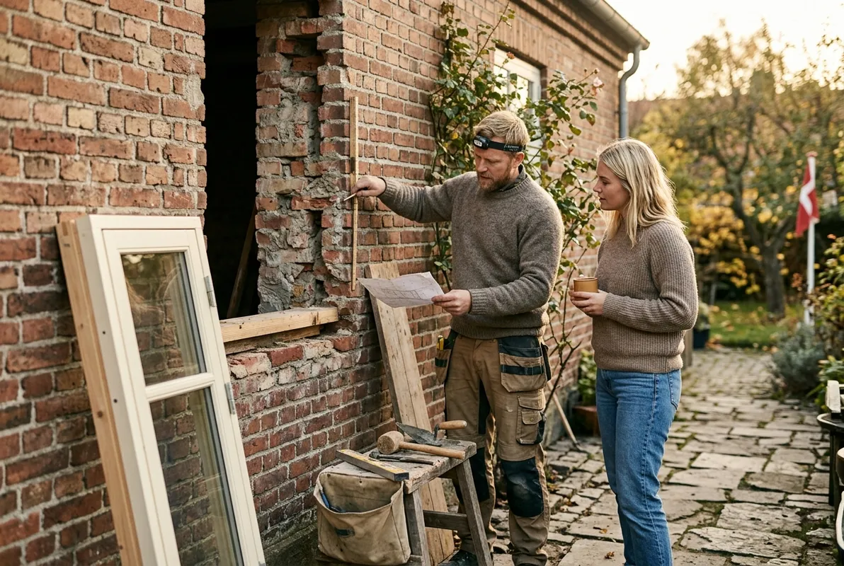 Særlige monteringsforhold: Montering af vinduer i mursten