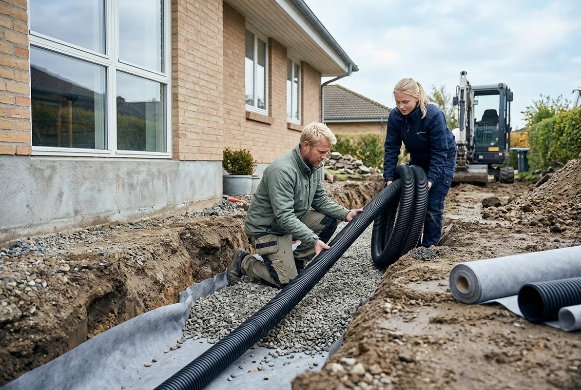 Hvad er et omfangsdræn, og hvordan er det opbygget?
