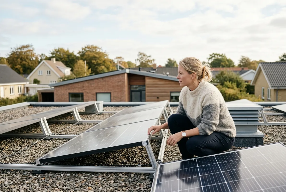 Solceller på fladt tag: Komplet prisguide inkl. montering og batteri